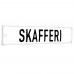 Emaljskylt SKAFFERI vit - svart 15 x 3 cm modell 20