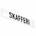 Emaljskylt SKAFFERI vit - svart 15 x 3 cm modell 20