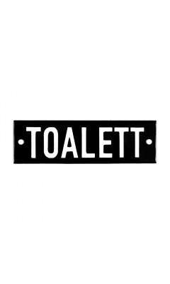 Emaljskylt TOALETT svart - vit 10 x 3 cm modell 21 Emaljskylt TOALETT svart - vit 10 x 3 cm modell 21
