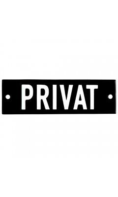 Emaljskylt PRIVAT svart - vit 10 x 3 cm modell 21 Emaljskylt PRIVAT svart - vit 10 x 3 cm modell 21