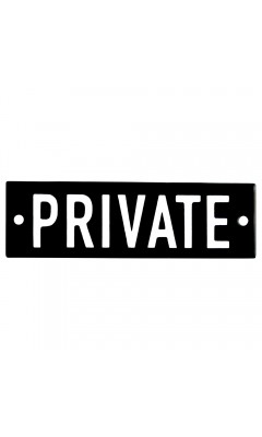 Emaljskylt PRIVATE svart - vit 10 x 3 cm modell 21 Emaljskylt PRIVATE svart - vit 10 x 3 cm modell 21