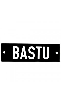 Emaljskylt BASTU svart - vit 10 x 3 cm modell 21 Emaljskylt BASTU svart - vit 10 x 3 cm modell 21