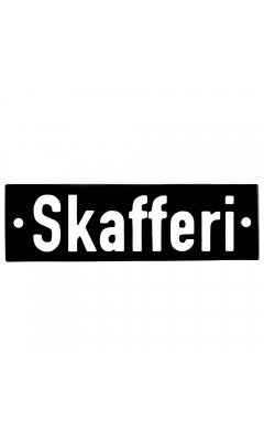 Emaljskylt Skafferi svart - vit 10 x 3 cm modell 21 Emaljskylt Skafferi svart - vit 10 x 3 cm modell 21