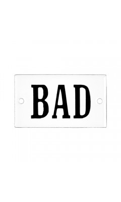Emaljskylt BAD vit - svart 7 x 4 cm modell 22 Emaljskylt BAD vit - svart 7 x 4 cm modell 22