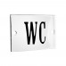 Emaljskylt WC vit - svart 7 x 4 cm modell 22