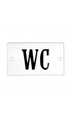 Emaljskylt WC vit - svart 7 x 4 cm modell 22 Emaljskylt WC vit - svart 7 x 4 cm modell 22