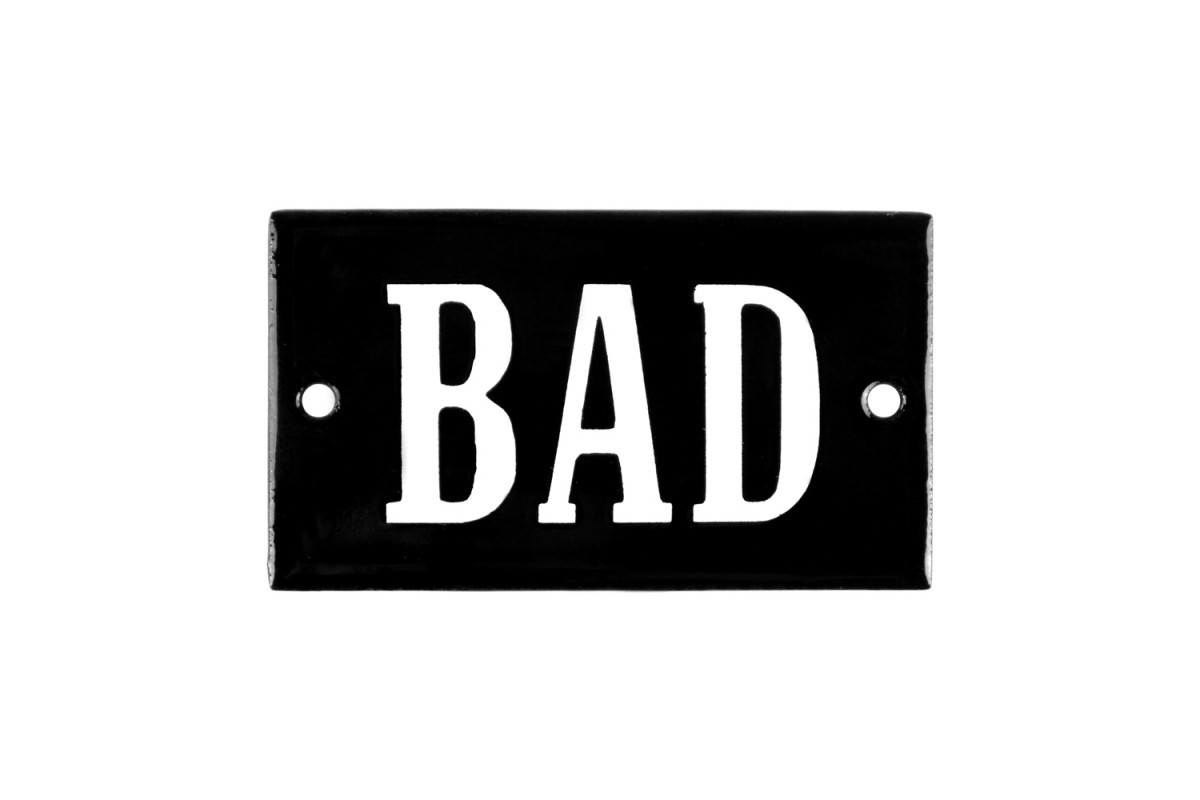 Emaljskylt BAD svart - vit 7 x 4 cm modell 23 Emaljskylt BAD svart - vit 7 x 4 cm modell 23