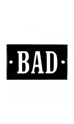 Emaljskylt BAD svart - vit 7 x 4 cm modell 23 Emaljskylt BAD svart - vit 7 x 4 cm modell 23