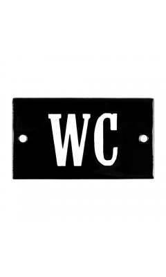 Emaljskylt WC svart - vit 7 x 4 cm modell 23 Emaljskylt WC svart - vit 7 x 4 cm modell 23