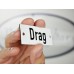 Emaljskylt Drag vit - svart 7 x 3 cm modell 20