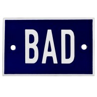 Emaljskylt BAD blå - vit 8 x 5 cm modell 5 Emaljskylt BAD blå - vit 8 x 5 cm modell 5