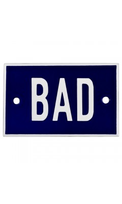 Emaljskylt BAD blå - vit 8 x 5 cm modell 5 Emaljskylt BAD blå - vit 8 x 5 cm modell 5