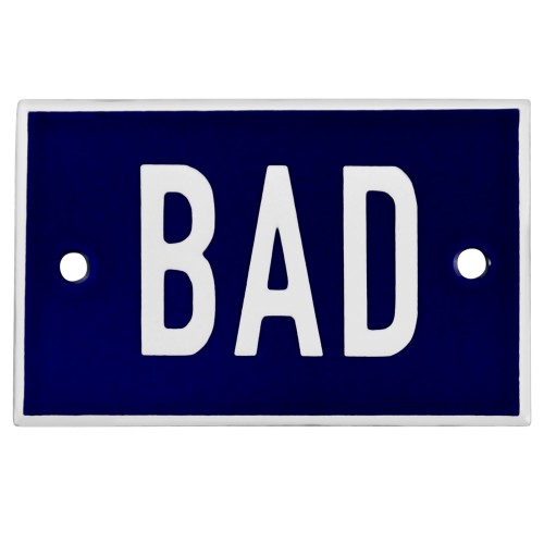 Emaljskylt BAD blå - vit 8 x 5 cm modell 5 Emaljskylt BAD blå - vit 8 x 5 cm modell 5