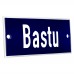 Emaljskylt Bastu blå - vit 12 x 5 cm modell 5 Emaljskylt Bastu blå - vit 12 x 5 cm modell 5