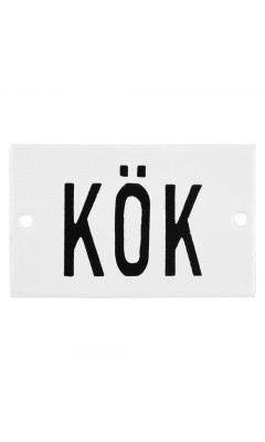Emaljskylt KÖK vit - svart 8 x 5 cm modell 5 Emaljskylt KÖK vit - svart 8 x 5 cm modell 5