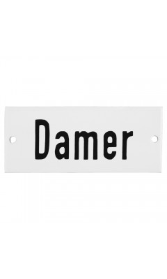 Emaljskylt Damer vit - svart 12 x 5 cm modell 5 Emaljskylt Damer vit - svart 12 x 5 cm modell 5