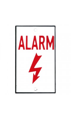 Emaljskylt ALARM vit - röd 6 x 10 cm modell 33 Emaljskylt ALARM vit - röd 6 x 10 cm modell 33