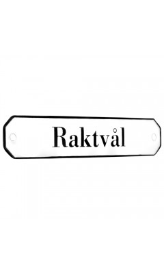 Emaljskylt Raktvål vit - svart 10 x 2 cm modell 30 Emaljskylt Raktvål vit - svart 10 x 2 cm modell 30