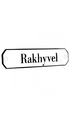 Emaljskylt Rakhyvel vit - svart 10 x 2 cm modell 30 Emaljskylt Rakhyvel vit - svart 10 x 2 cm modell 30