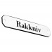 Emaljskylt Rakkniv vit - svart 10 x 2 cm modell 30 Emaljskylt Rakkniv vit - svart 10 x 2 cm modell 30