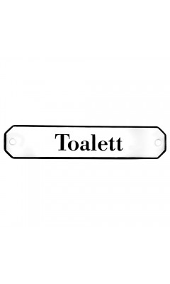 Emaljskylt Toalett vit - svart 10 x 2 cm modell 30 Emaljskylt Toalett vit - svart 10 x 2 cm modell 30