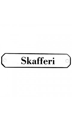 Emaljskylt Skafferi vit - svart 10 x 2 cm modell 30 Emaljskylt Skafferi vit - svart 10 x 2 cm modell 30