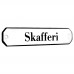 Emaljskylt Skafferi vit - svart 10 x 2 cm modell 30