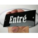 Emaljskylt Entré svart - vit 12 x 5 cm modell 8