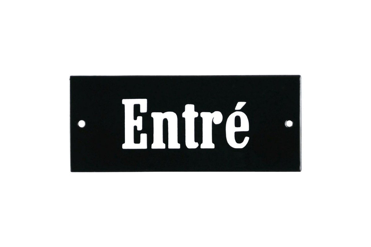 Emaljskylt Entré svart - vit 12 x 5 cm modell 8 Emaljskylt Entré svart - vit 12 x 5 cm modell 8