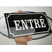 Emaljskylt ENTRÉ svart - vit 24 x 12 cm modell 12 Emaljskylt ENTRÉ svart - vit 24 x 12 cm modell 12