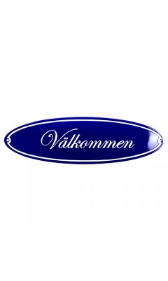 Emaljskylt Välkommen blå - vit 43 x 13 cm modell 43 Emaljskylt Välkommen blå - vit 43 x 13 cm modell 43