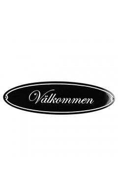 Emaljskylt Välkommen svart - vit 43 x 13 cm modell 44 Emaljskylt Välkommen svart - vit 43 x 13 cm modell 44