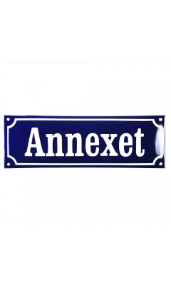 Emaljskylt Annexet blå - vit 30 x 10 cm modell 11 Emaljskylt Annexet blå - vit 30 x 10 cm modell 11