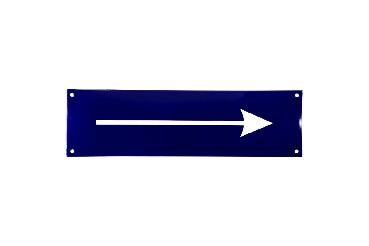 Emaljskylt Arrow blå - vit 35 x 10 cm modell 11 Emaljskylt Arrow blå - vit 35 x 10 cm modell 11