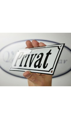 Emaljskylt Privat vit - svart 22 x 8 cm modell 10 Emaljskylt Privat vit - svart 22 x 8 cm modell 10