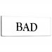 Emaljskylt BAD vit - svart 6 x 2 cm modell 9 Emaljskylt BAD vit - svart 6 x 2 cm modell 9