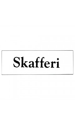 Emaljskylt Skafferi vit - svart 6 x 2 cm modell 9 Emaljskylt Skafferi vit - svart 6 x 2 cm modell 9