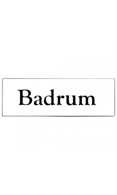 Emaljskylt Badrum vit - svart 6 x 2 cm modell 9 Emaljskylt Badrum vit - svart 6 x 2 cm modell 9