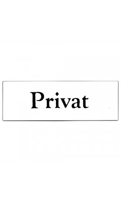 Emaljskylt Privat vit - svart 6 x 2 cm modell 9 Emaljskylt Privat vit - svart 6 x 2 cm modell 9