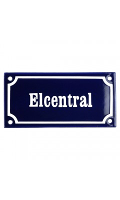 Emaljskylt Elcentral blå - vit 15 x 7,5 cm modell 11 Emaljskylt Elcentral blå - vit 15 x 7,5 cm modell 11