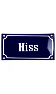 Emaljskylt Hiss blå - vit 15 x 7,5 cm modell 11 Emaljskylt Hiss blå - vit 15 x 7,5 cm modell 11