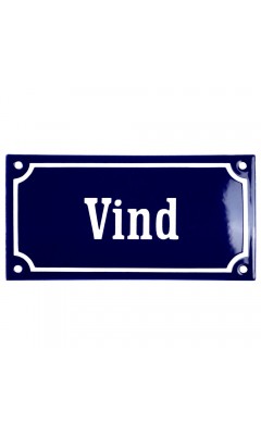 Emaljskylt Vind blå - vit 15 x 7,5 cm modell 11 Emaljskylt Vind blå - vit 15 x 7,5 cm modell 11