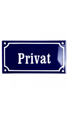 Emaljskylt Privat blå - vit 15 x 7,5 cm modell 11 Emaljskylt Privat blå - vit 15 x 7,5 cm modell 11