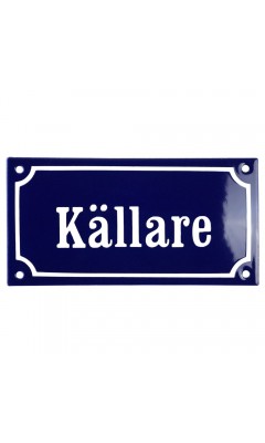 Emaljskylt Källare blå - vit 15 x 7,5 cm modell 11 Emaljskylt Källare blå - vit 15 x 7,5 cm modell 11