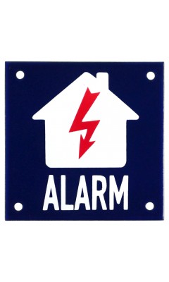 Emaljskylt ALARM flash blå - vit 10 x 10 cm modell 34 Emaljskylt ALARM flash blå - vit 10 x 10 cm modell 34