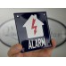 Emaljskylt ALARM flash blå - vit 10 x 10 cm modell 34