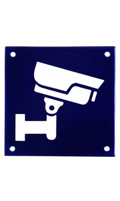 Emaljskylt CCTV blå - vit 10 x 10 cm modell 34 Emaljskylt CCTV blå - vit 10 x 10 cm modell 34