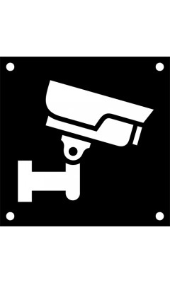 Emaljskylt CCTV svart - vit 10 x 10 cm modell 51 Emaljskylt CCTV svart - vit 10 x 10 cm modell 51