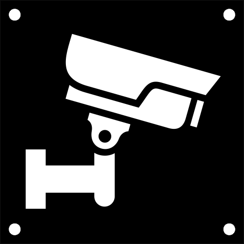 Emaljskylt CCTV svart - vit 10 x 10 cm modell 51