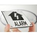 Emaljskylt ALARM flash vit - svart 10 x 10 cm modell 35 Emaljskylt ALARM flash vit - svart 10 x 10 cm modell 35